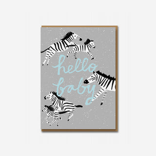Hello Baby Zebra Grußkarte