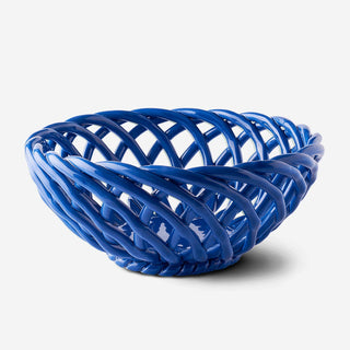 Sicilia Ceramic Basket Large Dark Blue