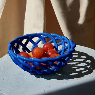 Sicilia Ceramic Basket Large Dark Blue