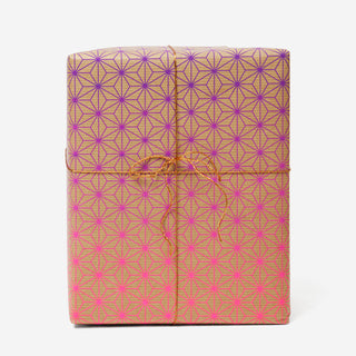 Asanoha Pink-Blau Geschenkpapier