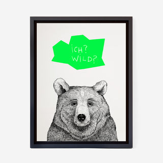 Bär - Grün Siebdruck Poster