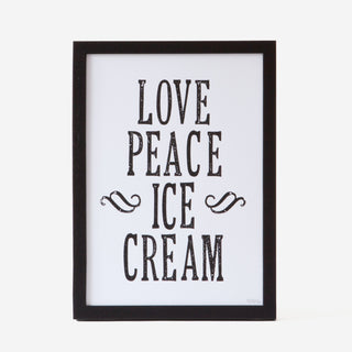 Love Peace Icecream B/W