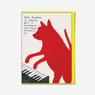 Piano Playing Cat Greeting Card