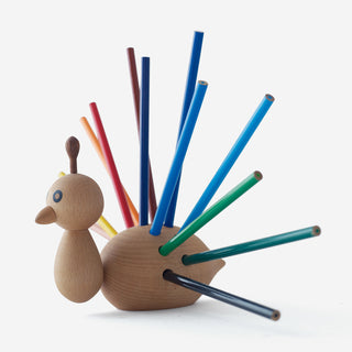Peacock pen holder
