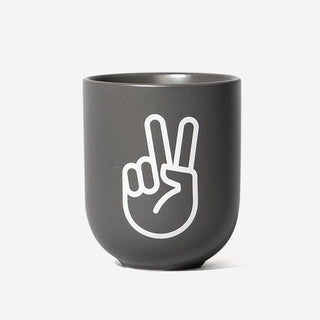 Peace Porcelain Mug Grey