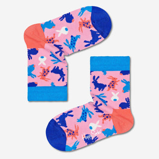 Kids Bunny Pink Blue Socks