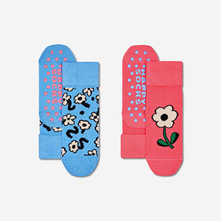 Kids Flower Anti-Slip Socken 2-Pack