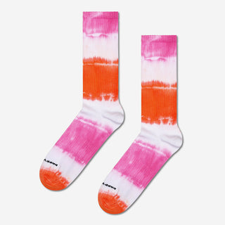 Dip Dye Sneaker Socks - Pink Orange