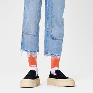 Dip Dye Sneaker Socks - Pink Orange