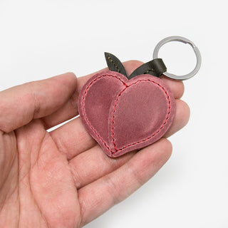 Peach - Leather keychain
