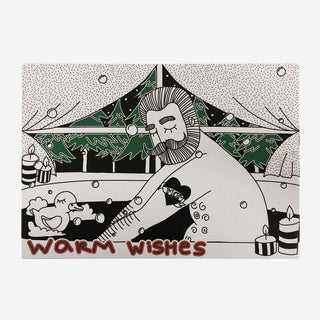 Warm Wishes Bathtub Postkarte / Weihnachtskarte