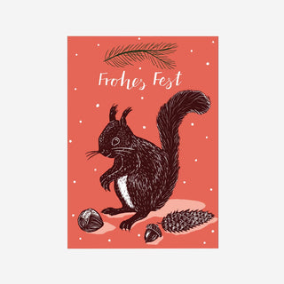 Eichhörnchen Frohes Fest Weihnachtspostkarte