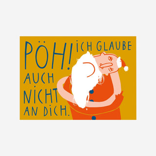 Weihnachtspostkarte Sad Santa