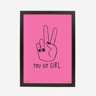 You Go Girl Linoldruck - Pink
