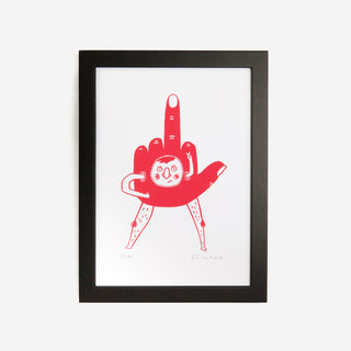 Middle Finger Red Screen Print