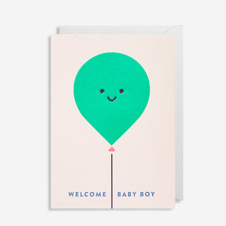 Welcome Baby Boy Grußkarte