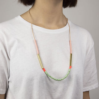 Dini Necklace Mint + Salmon