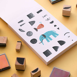 Bam! Create Your Animals - Set of 16 wooden stamps