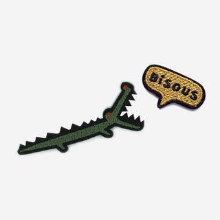 Patches Crocodile & Bisou – Bügel-Aufnäher