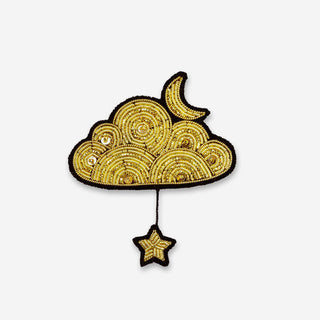 Golden Cloud and Star Brooch