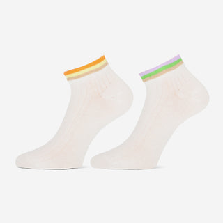 Felice Sneaker-Socken - White Colorfull 2-Pack