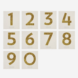 Chunky Gold Glitter Number Sticker