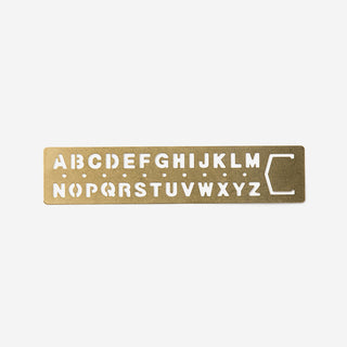 Brass Template Bookmark Alphabet
