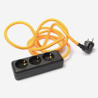 Multiple plug with textile cable – Radiant Yellow