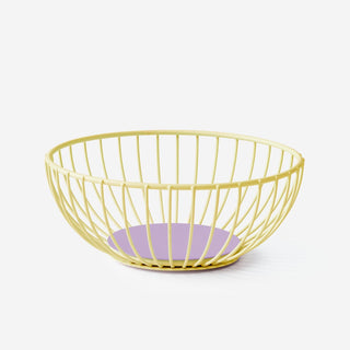 Iris Wire Basket Small Yellow Lilac