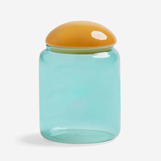 Glasdose Jar Puffy Turquoise