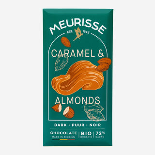Dark Chocolate with Caramel &amp; Almonds 73% Organic Chocolate