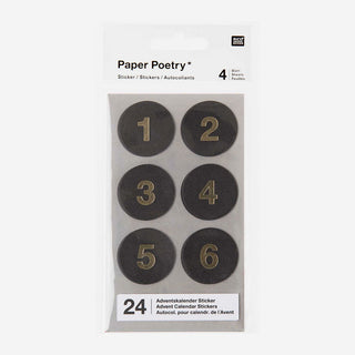 Adventskalender-Sticker Schwarz