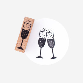 Champagne glass stamp