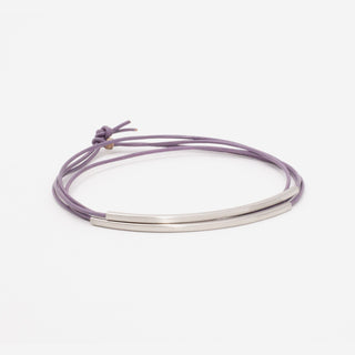 Bracelet Leather Tube Tingval rhodium plated Lavender