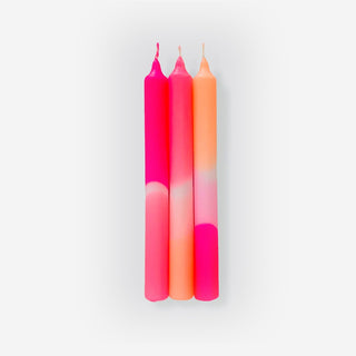 Dip Dye Neon Flamingo Dreams – Set mit 3 Kerzen