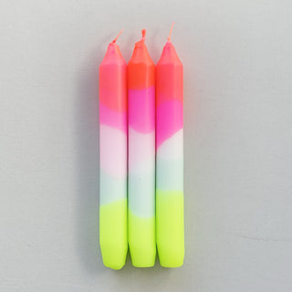 Dip Dye Neon Lollipop Trees – Set mit 3 Kerzen