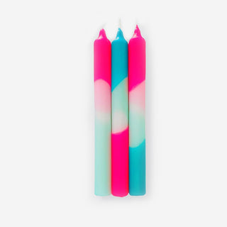 Dip Dye Neon Peppermint Clouds – Set of 3 candles