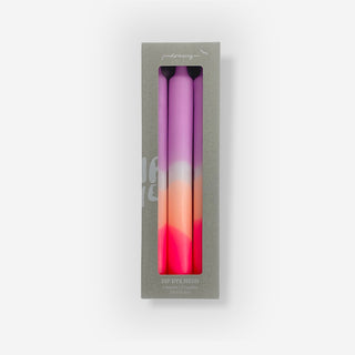 Dip Dye Neon Plum Mousse  – Set mit 3 Kerzen