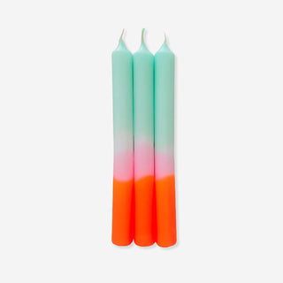 Dip Dye Neon Spring Sorbet – Set mit 3 Kerzen