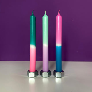 Dip Dye Neon Northern Lights - Set mit 3 Kerzen