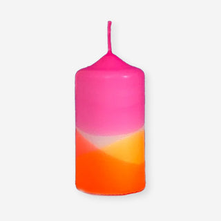 Dip Dye Neon Relaxing Retreat – Stumpenkerze
