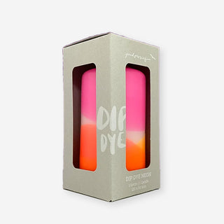 Dip Dye Neon Relaxing Retreat – Stumpenkerze