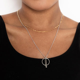 Connect necklace - silver 925 white rhodium plated