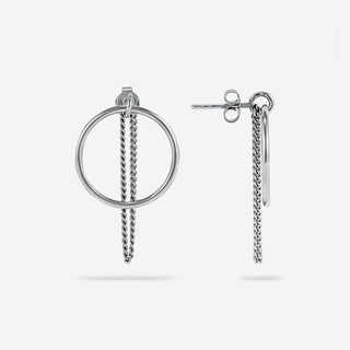 Connect earrings - silver 925 white rhodium plated