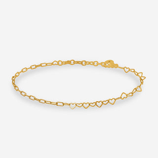 Just Hearts Bracelet - Silver 925 gold plated