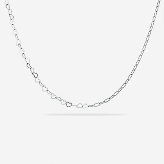 Just Hearts Necklace - Silver 925 white rhodium plated