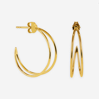 Lunar Creole Earrings - Silver 925 gold plated