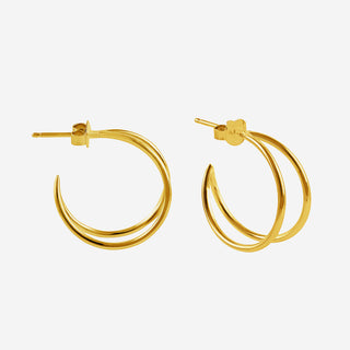 Lunar Creole Small Earrings - Silver 925 gold plated