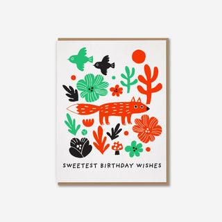 Sweetest Birthday Fox Grußkarte