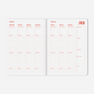 Spiral Organiser 2026 - Pink Red